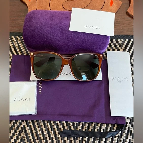 Gucci Brand New Havana Brown Frame Sunglasses (GG0022S 002) - Host Pick Item!! - Picture 2 of 16